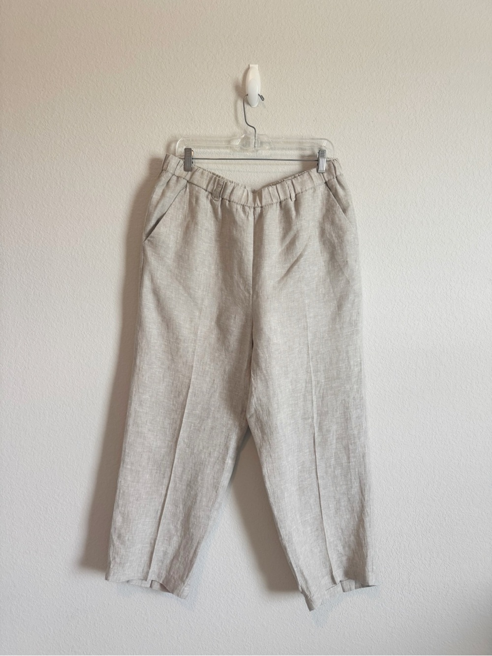 Quince Women's Flax Tan 100% European Linen Pants Size Large